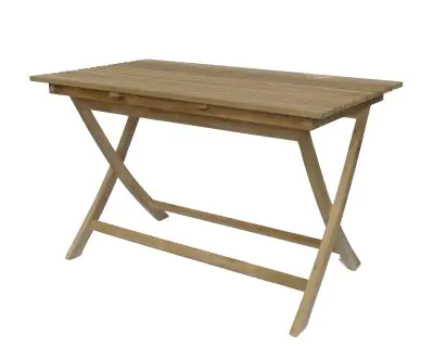  Product image 1 of the product “Table with Curved Leg, 75 cm Height | Teak Wood, Natural Finish ”